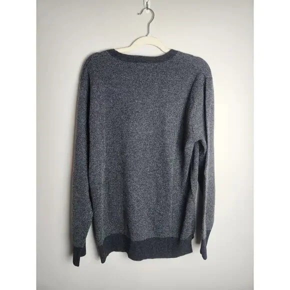 Rails Rune Crew neck sweater Mens L Charcoal Ice wool blend Careerwear classic - Picture 4 of 9